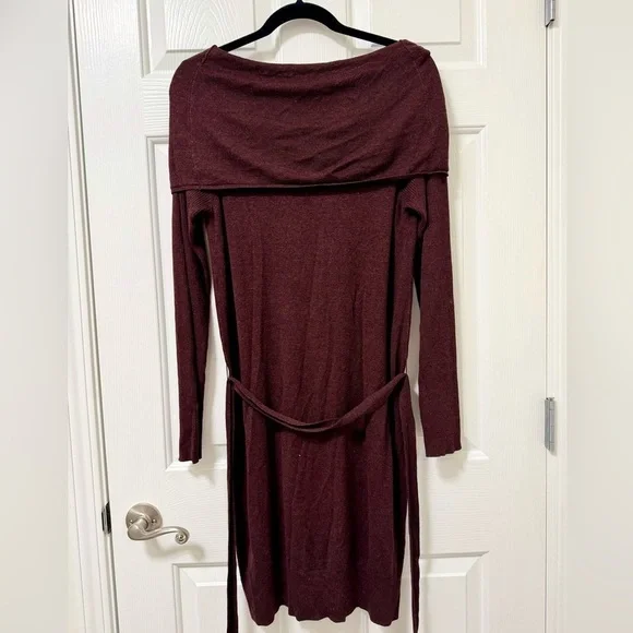 Max Studio off the shoulder or cowl neck sweater dress with removable belt (DJ1) - Picture 4 of 6